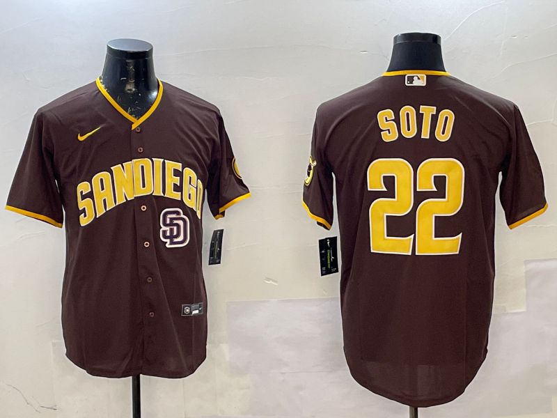 Men San Diego Padres #22 Soto Brown Game 2025 Nike MLB Jersey style 6